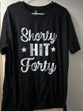 Black Graphic Tee "Shorty Hit Forty"